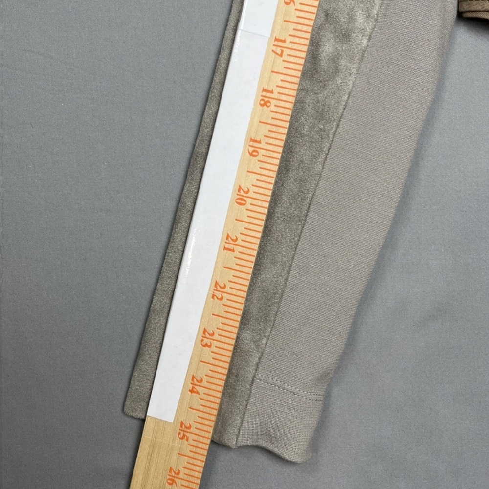 BCBG Maxazria Long Sleeve Sloan Faux Suede Cropped Moto Jacket Gray Tan Medium - Picture 15 of 16